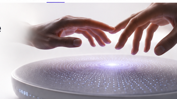 A responsive surface sensing human touch